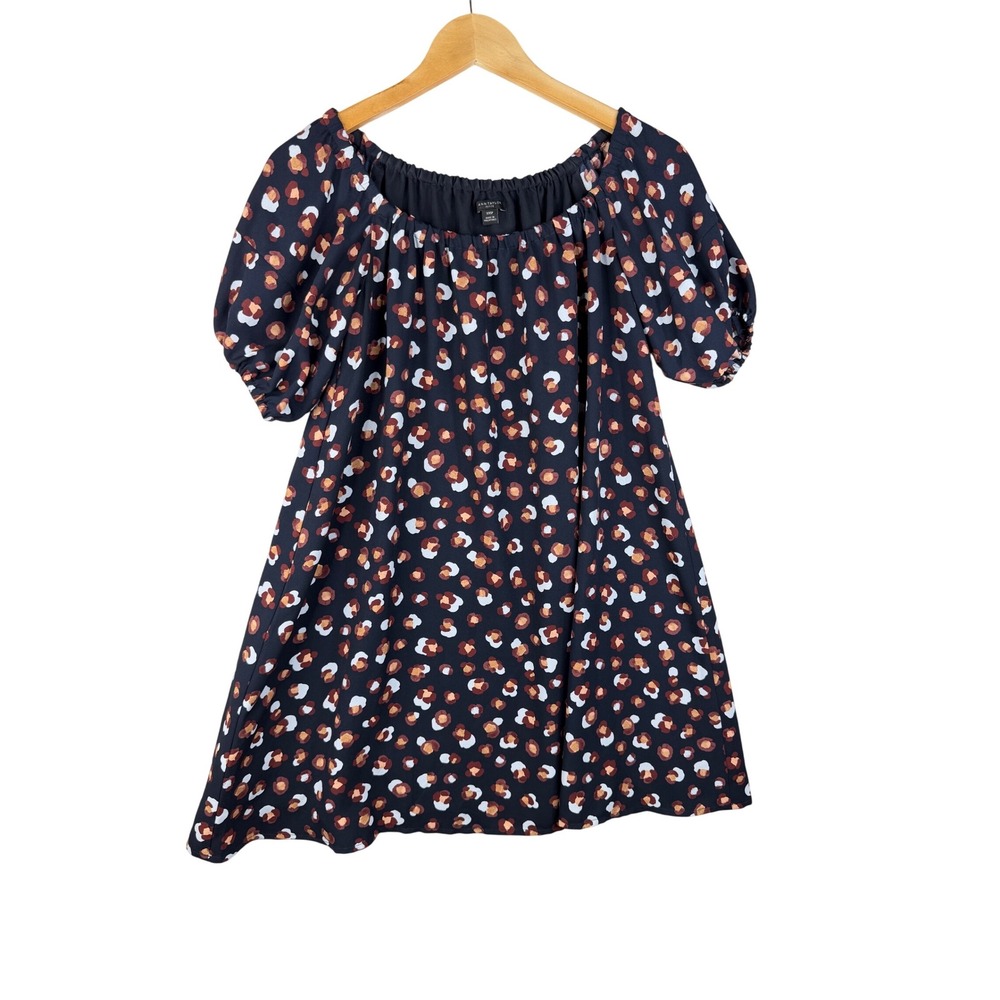Ann Taylor Off The Shoulder Puff Sleeve Animal Print Mini Dress size‎ XXSP